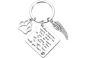Cerolopy Loss of Pet Keychain, Memorial Keyring Angel with Paws, Key Pendant Sympathy Remembrance Gift for Pet Dog Cat Lover
