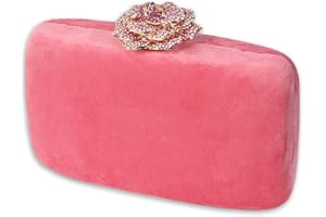 CORIOS Aksamitna kopertówka dla kobiet, diamentowa torebka wieczorowa z zamkiem kwiatowym, błyszcząca torebka ze strasem, torebka ślubna, brokatowa torba na ramię, elegancka torba crossbody, na