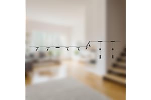 BRILONER - Sistema a binario set completo, 6x faretti LED, 2x LED a sospensione regolabile in altezza, forma a U/Z, sistema a binario a soffitto, binario per faretti, lampade a soffitto, 4m, nero