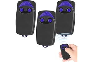 LUIRSAY Lot De 3 Télécommandes Pour Portail, Télécommande Pour Portail Automatisé Flo2r-s, Émetteur De Télécommande Canaux 433.92MHz 2 Touches(Comprend 3 piles supplémentaires)