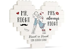 Encoink Hochzeitsgeschenke für Brautpaar zu Weihnachten, Herz Geschenk Hochzeit Deko, Mr und Mrs Jahrestag Geschenk für Ihn, liebes Verlobungsgeschenk, Partner Geschenke für frisch Verheiratete