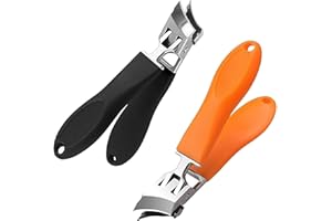 WANGZHENXI 2 curvas, pinzas oblicuas, pinzas de uñas, con protección de boca ancha y salpicaduras