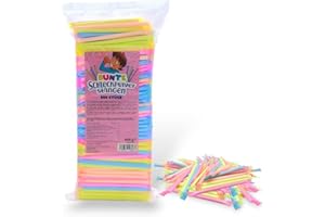 ZAMA4ZINGO Wurfmaterial Brause pulver 500 stk. 800g | Karneval Bunte Schleckpulver stangen Neon Brausepulver | Karneval, Fasching & Partys | Süße Saurer Spaß Kinder & Erwachsene