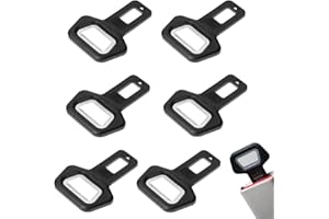 BUKYCAT 6 Pezzi Auto Fibbia Della Cintura Fermo, Allarme Cintura Sicurezza, Clip Universali per Cinture di Sicurezza, Si Adatta alla Maggior Parte Delle Auto,Camion e Furgoni, Nero