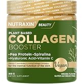 Nutraxin Plant Based Collagen Booster | Vegan Kolajen Toz Takviye | C Vitamini, Hyaluronik Asit, &Ccedil;inko, Spirulina | 300 g