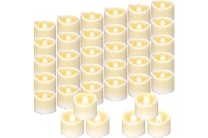 IGUGI Set di 36 Candele LED Senza Fiamma, Flickering Flameless Con Funzione di Cronometraggio per Compleanno, Festa, Matrimonio, Hotel