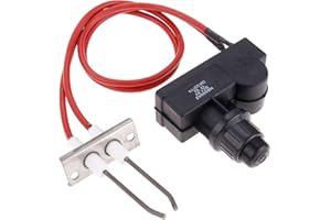 AUPOKO Elektrozünder Zünder Bausatz mit 450mm Zündkabeln, AA-Batteriezünder mit 2 Ausgängen und Doppelzündelektrode Funkengenerator, Druckknopf Zündgerät für Gaskamin, Gasofen, Gasheizung, Küche