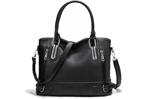 Aileese Handbags and Purses for Women, Top Handle Satchel Crossbody Purse with Adjustable Strap, PU Shoulder Bags for Women Black