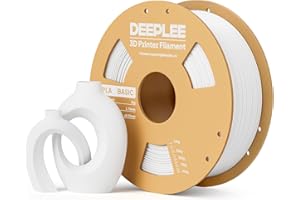 ‎DEEPLEE DEEPLEE Basic PLA Filament 1.75mm, Stärkere Zähigkeit 3D Drucker Filament, Weiß 1KG