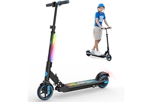 ‎EVERCROSS EVERCROSS EV06C Elektroscooter, 6,5'' Faltbarer E Scooter für Kinder 6-12 Jahren, 150 W Motor & 3 Gänge & 2600 mAh & 76-96cm Höhe, LED Display, Bunte Leuchten, Leichter Elektroroller Kinder