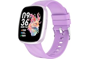 CATGIFF Smartwatch Bambini, Orologio Fitness Tracker 1.75", Smart Watch con 100+ Modalità Sportive, Frequenza Cardiaca, Monitor del Sonno, Giochi, Contapassi, Regalo per Bambino Bambina Ado 5-16 Anni - Viola