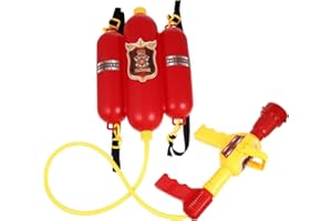 Hemobllo Fire Backpack Water Toys, Water Sprayer with Backpack Tank, Firefighter Costume for Bathtub Toy Pool Summer Pool for Ages 4-8 Beach Squirter Red