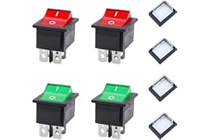 JINXIAN 4Pcs Rocker Switch,4 Pin On Off Switch Waterproof Switch Rocker Switch 240v on off switch for Electrical Products
