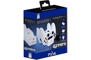 4Gamers PS4 Twin Charger with Cleaning Cloth - White