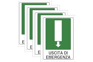 FOXNEC Cartello Area USCITA DI EMERGENZA 4 Pezzi - 20x30cm - PVC Ultra Resistente - Fori preforati - Impermeabili, Resistenti al Sole, non Facilmente Deformabili (Segnaletico-6)