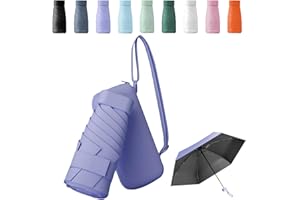 Sykerout Travel Umbrella, Mini Umbrella Sun Umbrella with Capsule Case, Small Umbrella Mini Umbrellas for Women Handbag Pocket Umbrella Travel Umbrella Handbag Umbrella