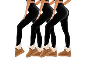 SINOPHANT Legginsy damskie z polarową podszewką, miękkie, elastyczne, z wysokim stanem, termiczne, ciepłe, zimowe, grube spodnie do jogi