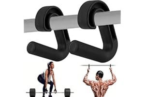 DAMIHAI 2 Stück Double D Fitness Griffe, 90-Grad-Haken Klimmzug Griffe, Neutral Grip Griffbefestigung, Pull Up Grips für Klimmzugstangen, Rückentraining, Langhanteln, Kabelzug-Aufsatz（Schwarz）