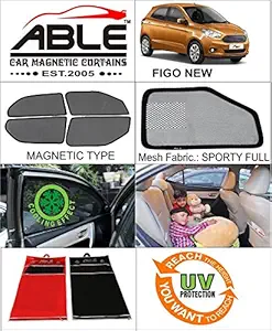 Able Sporty Full Car Magnetic Sun Shade Curtains for Ford FIGO New Set of 4