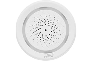 Walory Sirène D'Alarme, WiFi Sirène Capteur D'Alarme Intelligent Alarme Sirène Système De Sécurité À Domicile Tuya Smart Life App Compatible avec Alexa Google Home Contrôle Vocal