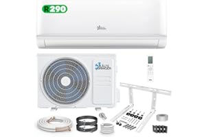 Kältebringer R290 Split Klimaanlage - 12000 BTU - 3,4 kW - Propan Klimagerät mit Heizfunktion, WiFi & App, bis 55qm, sehr leise - 5m Kupferleitung, Kältemittel R290, Montagematerial, Wandhalterung