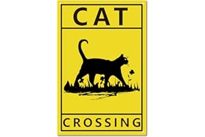 CREATCABIN Panneau en Métal Vintage en Forme de Chat Noir Plaque de Peinture Rétro en Fer Décoration Murale Décoration Murale à Suspendre pour Café,Bureau,Maison,Salle de Bain 30x20cm Chat Traversant