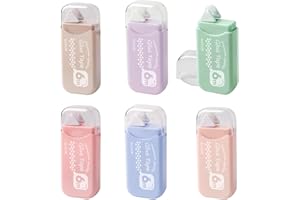 PEIQIUP Kleberoller (6 Stück), Doppelseitiges Kleberoller Transparent, Für Basteln Scrapbook, Fotoalben, Basteln, Büro Heimbüro Oder Schule, 6 mm x 6 m