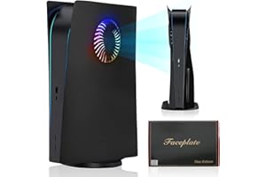 Sternstunde PS5 versión de refrigeración para Playstation 5 Disc Edition - Cubierta dura a prueba de golpes - PS5 Placa lateral de repuesto Playstation 5 Accesorios - Negro