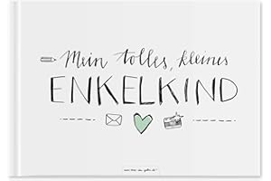 ‎EINE DER GUTEN Enkelbuch für Großeltern - Mein tolles, kleines Enkelkind - Eintragbuch und Fotoalbum, Erinnerungsalbum für Oma und Opa, A5, Hardcover weiß mint, 60 S., Recyclingpapier, klimaneutral gedruckt