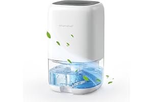 AROEVE Dehumidifier 1000ml, Dehumidifiers for Home, Auto Off, Auto Defrost, Peltier Technology, Coloured Light, Portable, Quiet, for Wardrobe, Bedroom, Bathroom