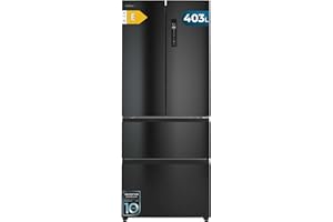 Cecotec Frigorífico Puerta Francesa Total No Frost Bolero CoolMarket F2D 403 Dark E, Extra Capacidad Max 403 L, Alto 170 cm y 70 cm Ancho, Cajón FreshNessFlexHub, Compresor Inverter, ATT Antibacterias