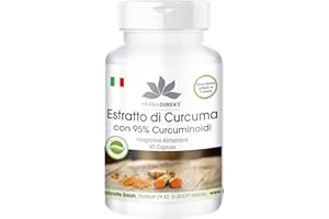 HERBA DIREKT Curcumina 500mg plus 95% e piperina - BioPerine® - Sostanza pura - 90 capsule | HERBADIREKT by Warnke Vitalstoffe - Qualità da farmacia tedesca