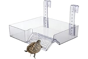 TEWZAFIYA Schildkröten Plattform Acryl 22 5 X 21 X 13 5 cm Schwimmende Sonnenrampe Turtle Basking Plattform Reptilienversteck Aquarium Wasserschildkröten Sonnenbad Zubehör Für Reptilien Und Amphibien