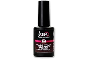BEAUTY SPACE NAILS TWIN COAT 2IN1 BASE&TOP SOAK OFF 12ml - BASE semipermanente rinforzante, per tutte le tipologie di unghie ma anche TOP Sigillante universale extrabrillante, lucido per settimane