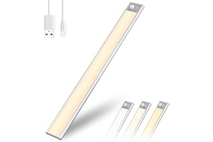 ‎GMEKA GMEKA Unterbauleuchte küche 140 LEDs, Schrankbeleuchtung Nachtlicht mit Bewegungsmelder, 3 Farbmodi Wiederaufladbare Dimmbar Beleuchtung LED leiste, für Küche, Schrank (40CM)