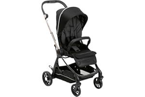 CHICCO One4Ever Passeggino Leggero e Compatto Da 0 Mesi a 4 Anni, Portata Max 22kg, Passeggino Pieghevole, Schienale Reclinable, Chiusura Automatica in 1 Gesto, Capotte Parasole e Parapioggia, Nero