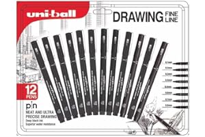 UNI-BALL UNI Pin 12 Piece Black, UUAPINB12