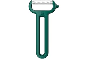Linoroso Sparschäler Julienne Schnitt, Y Schäler mit Spitzer Spitze, Einfaches Schälen von Karotten, Kartoffeln, Gurken und Mehr Obst- und Gemüsestreifen, Scharf, Glatt, Bequemer Griff - Grün