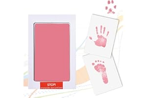 COODY Baby Handprint and Footprint Kit, Safe and Non-Toxic with Clean Touch, Perfect Baby Girl and Baby Boy Gifts, Baby Essentials for Newborn, Ink Pad (1 Pack, Pink)