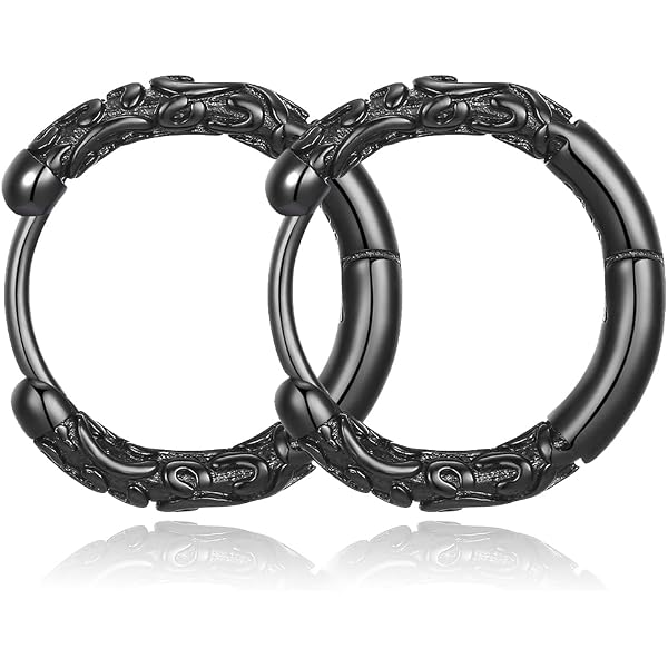 Orecchini Cerchio Tribal Annata - Acciaio Inox, Filigrana, Uomo/Donna, 10mm