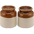 The Decor Lane Salt Pepper Set for Dining Table & Kitchen Ceramic Salt and Pepper Shakers Set Dispenser Set - 60 ML (Brown, 1 Set)