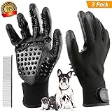 【Material de primera calidad】 PVC precioso + tejido transpirable, flexible y no deformable, puede cuidar tus manos mientras limpias a tus mascotas, usa cómoda.