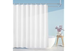 Carttiya Cortina de Ducha - Accesorio Cortina Bañera, Tela de Poliéster Impermeable Resistente al Agua Antimoho Antibacteriano con 16 Metal de Ganchos
