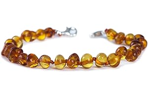 Baby J's - Bracelet/Anklet - Adjustable Premium Amber Bracelet - Handcrafted with 100% Baltic Amber