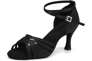 YCALCP Kobiety Dziewczyny Ladies Ballroom Latin Tango Dance Shoes Buty na obcasie Salsa Latin Dance Open Toe Shoes,EM-L3049