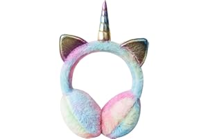 EULAPGOE Paraorecchie Ragazze Unicorno Peluche Paraorecchie Copricapo Carino Cartoon Scaldare Le Orecchie per Le Donne Ragazze (Viola)