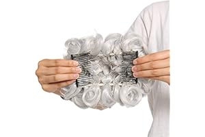 SEGO Kolor jasnobrązowy: krótkie roztrzepane włosy w kok, elegancka dopinka, kolor srebrny