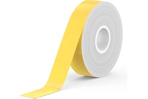SUPVAN E10/E11/E12/E16 Etiketter, 15 mm x 6 m, Svart På Gul | Kontinuerlig plasterad, vattentät och oljebeständig, ofarlig fö