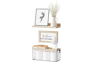 YUMYOLK Estante de Pared Flotante de Madera, Estanteria de Pared suspendido, Juego de 4 Balda Pared con Marco de Madera (para Papeles, Fotos), Carbón Claro