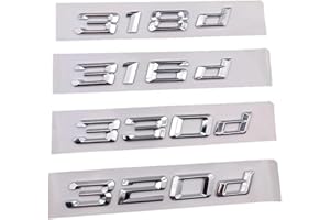 NIBOTT Letras cromadas 3D for Coche, aptas for BMW 320d 316d 318d 325d 330d 335d Logo E46 F31 E90 F30 G20 E91, Accesorios Adhesivos con Emblema (Size : 2018-2023, Color : 318d)